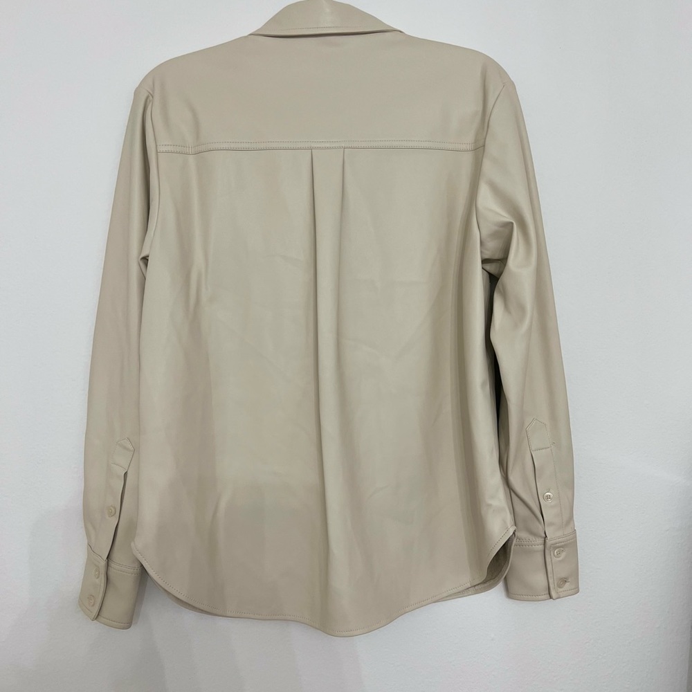 Good American Faux Leather Shacket /jacket top Fall classic suede like interior - Picture 8 of 11